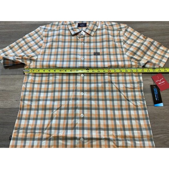 Kimes Ranch Go Round Plaid Mens M Short Sleeve Cool Max Plaid Button Up Shirt - Picture 8 of 9